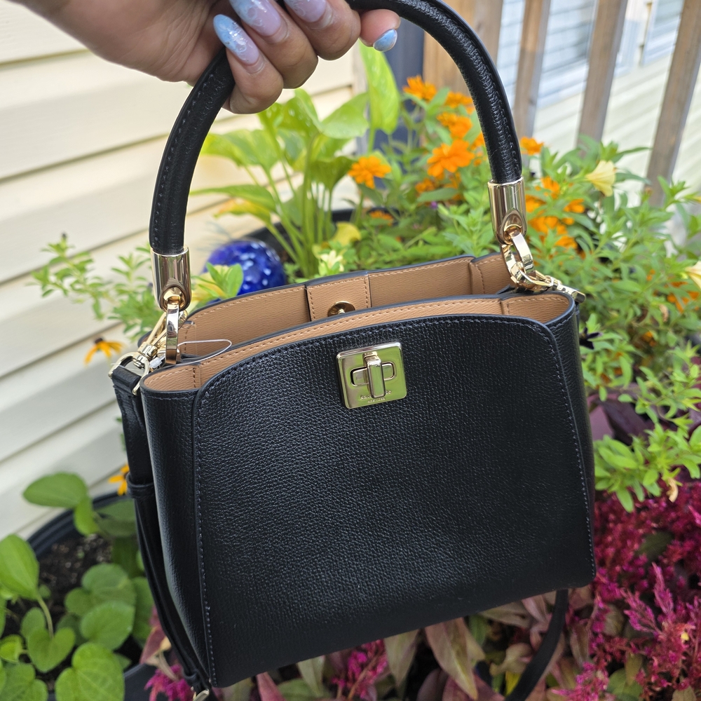 Kate Spade Black and Gold Satchel